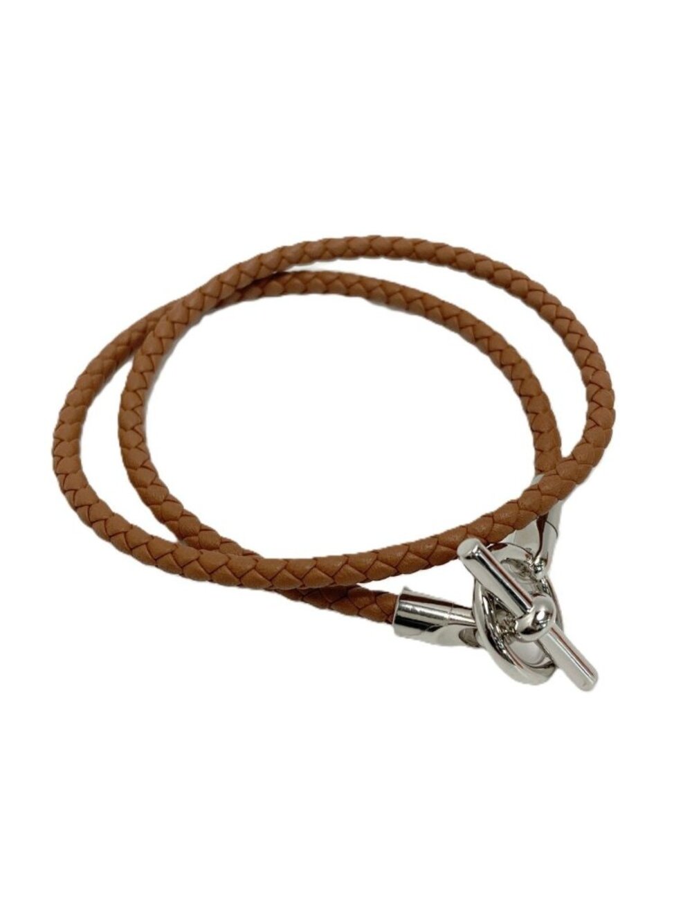 Hermes Glenan Double Tour Brown Leather Bracelet Box Cloth